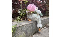 Resin Duck Sculpture Pot Creative Design Duck Flower Pot Weather Resistant