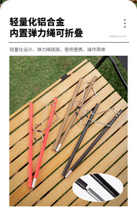Outdoor Camping Folding Table Lamp Stand Aluminum Alloy Double Hook