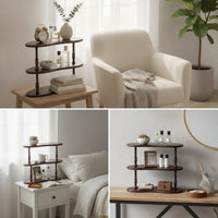 3-Tier Shelf Compact Curved Shelf Decorative for Living Room, Collectors