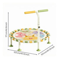 Adjustable Height Children's Trampoline Metal Frame Kids Trampoline Wide Feet for Home