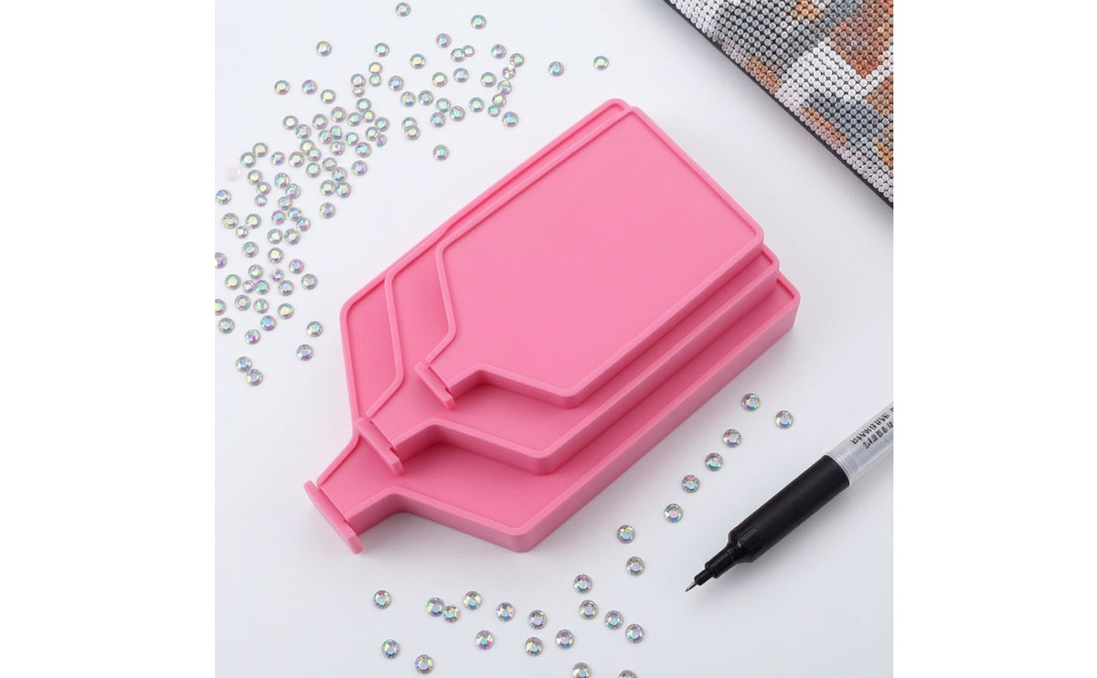 3 Pieces Nested Diamond Painting Drill Tray Stackable Bead Sorting Tray with Spout Ribbed for Crafters