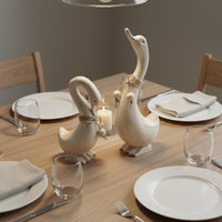 2 Pieces Duck Couple Figurine Set Distressed Finish House Decoration Artisanal
