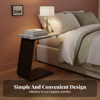 C-Shaped Snack Table Movable C-Shaped Couch Table multipurpose for Small Spaces