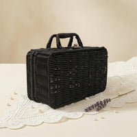 Faux-Rattan Storage Box Portable Suitcase Storage Box Multi-Purpose