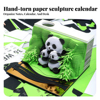 Creative Gift Tear-Away Panda Sculpture Multifunctional Panda Paper Carving Block Multi-Functional for Students, Desktop, Study Desk, School