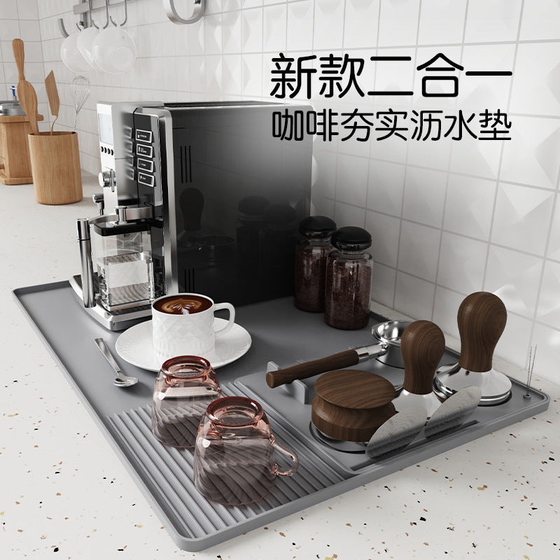 Coffee Machine Silicone Mat Tray Bar Drip Mat Coffee Tamping Mat Protective Mat Table Heat Insulation