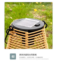 太阳能灯铁艺藤编挂灯户外庭院花园露营草坪阳台悬挂灯火把灯露营
