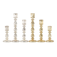French Vintage Silver-Plated Glass Candle Holder
