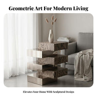 Decorative Pedestal Table Modern design Shaped End Table Artistic Design Minimalist Aesthetic for Entryway, Bedroom, Office