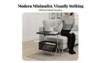 C-Shaped End Table Space-Saving Design Nightstand Easy Assembly for Small Spaces