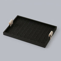 Leather Wood Tray - Light Luxury Decor