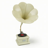 Gramophone Model with Fluted Sound Projector Antique-Style Decor Nostalgic