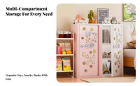 Single-Door Locker Cabinet long-lasting Cartoon creature Cupboard Lockable for young children