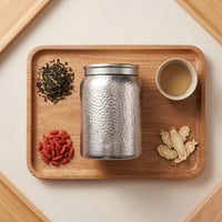 Titanium Jar with Attractive Lid Hammered Canister with Lid Moisture-Resistant