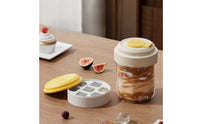 Plastic Cup with Ice Tray Compact Cold Drink Cup with Lid Tumbler Food-Safe-Food-Safe-Safe Sturdy for Commuters, Office, Car