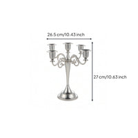 Five-Arm Candelabra Weighted Candles Vintage-Style for Weddings, Dining Table
