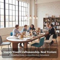 Modern Design Oval Boardroom Table Simple Design Oval Conference Table Sturdy Legs Office Furniture Stable Support for Business Professionals, Teams, Executives, Collaboration Space