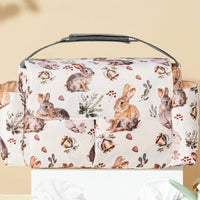Removable Divider Baby Stroller Organizer Bag Strap Fastenings Stroller Organizer Bag Side Pockets Flap-Top