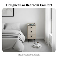 3-Drawer Smart Table Wireless Charging Nightstand Slim Design for Home Snowice