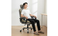 Ergonomic Recliner Chair Comfortable Long Sitting Office Gaming Chair Swivel Recliner Seat Breathable PU Leather for Dorm Room