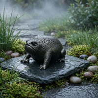 Resin Frog Statue Compact Shape Outdoor Decoration Weatherproof for Balcony