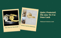 round Door Knob, Privacy Lock, Keyed Entry, Universal Interior Bedroom Door Handle, sturdy, Easy Installation