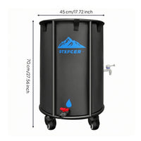 Wheeled Rain Barrel Caster Wheels Outdoor Storage Rounded Top Rim