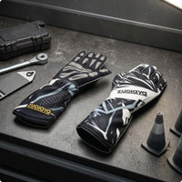 Full Finger Karting Gloves Extended Cuffs Karting Gloves Outer Seam Silicone Grip
