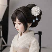 BJD SD DD Japanese Kimono Fabric Hair Clip for Dolls - Handmade Hair Accessories