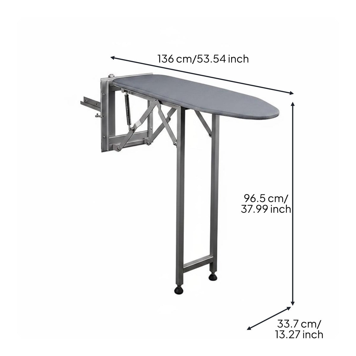 Wall-Mounted Ironing Board Foldable Foldaway Ironing Board Adjustable Height