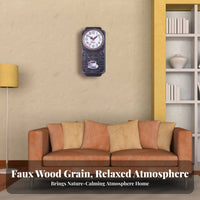 Non-Ticking Vintage Wall Clock Battery Operated Rectangular Hanging Clock Easy to Hang for Cafe Owners, Grandparents, Living Room, Bar, Home