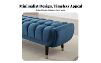 Multi-Purpose Padded End-of-Bed Seat Luxury Aesthetic Padded Accent Bench Minimalist Design Indoor Furniture Soft Fabric Cover for Adults, Homeowners, Interior Decorators, Bedroom, Living Room, Walk-in Closet, Entryway