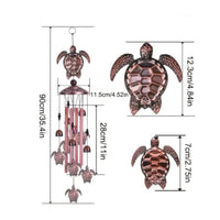 Wildlife Wind Chime Copper-Toned Hanging Ornament Layered Design for Courtyard