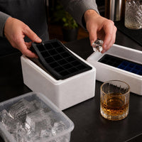 21-Grid Large Square Ice Cube Tray for Cocktails, Food-Grade Silicone, Bubble-Free