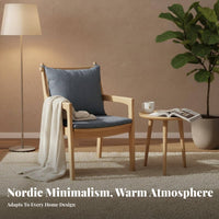 Upholstered Armchair Nordic Design Dining Chair Minimalist Aesthetic With Armrests for Adults, Restaurant, Home Office