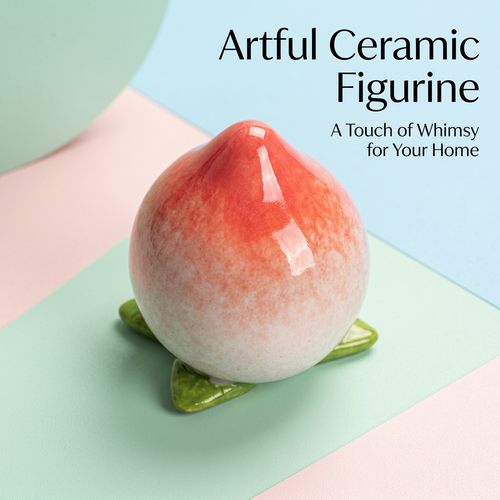 Ceramic Fruit Figurines Home Decoration, Hand-Painted Fruit Sculpture for Desk, White Porcelain Frui - Image 2