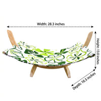 Cat Hammock with Wood Freestanding Rectangular Frame, Elevated Swing for Indoor Cats, Textile Hanging Bed and Indoor Dog Bed