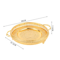 Oval Serving Tray Embossed Oval Serving Platter Large for Living Room, Hosts