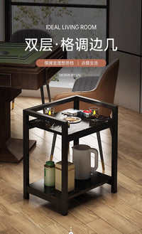 麻将桌边茶几茶水架可移动双层小边几棋牌室打牌专用迷你茶水桌子