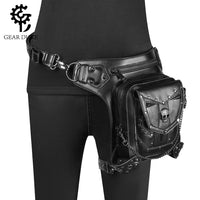 GEARDUKE Punk Skull Chain Crossbody Bag for Women, PU, Medium