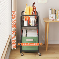 Mobile Book Shelf Cart with Wheels for Desk Side Storage