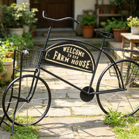 Pedal-Powered Plant Stand Farmhouse Pedal-Powered Flower Stand with Baskets