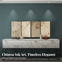Chinese Landscape Folding Screen Oriental artistic Room Divider Freestanding