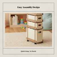 Slim Rolling Storage Shelf, Under Desk Movable Organizer, Snack Toy Book Rack for Home