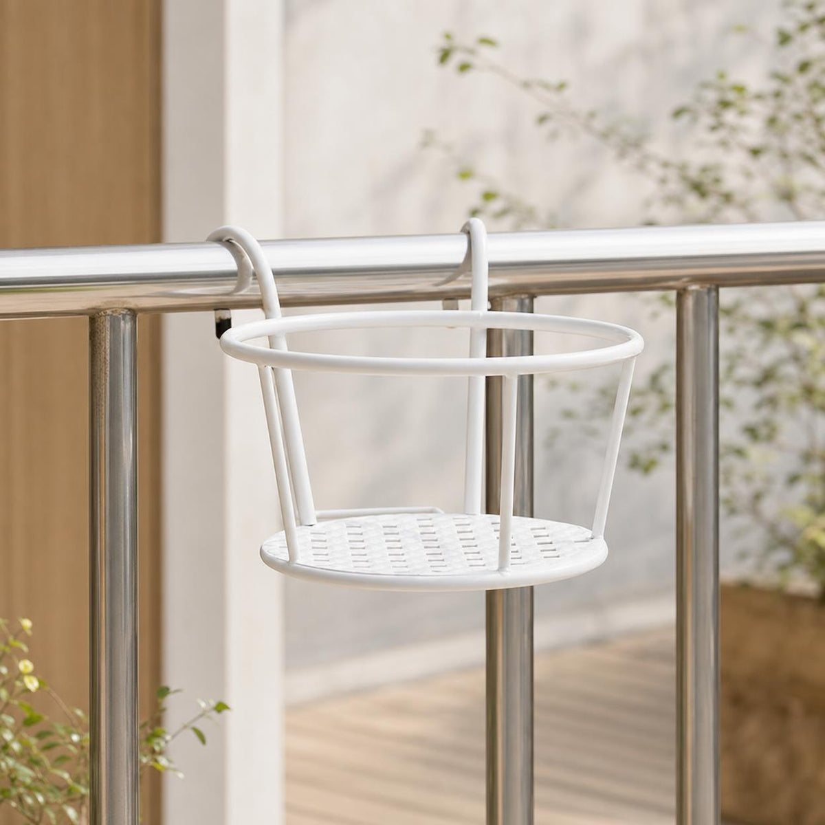 Thickened Balcony Plant Stand Outdoor Hanging Wall-Mounted Orchid Rack for Green Dill Flower Pots