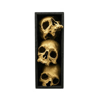 Halloween Skull Book Bookend Spooky Literary Vignette with Skulls Bone-Colored Halloween Decorative Figurine for Goths, Bookcase