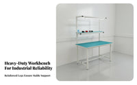 Anti Workbench With Overhead Light Aluminum Frame Work Table High Load-Bearing Assembly Line Table for Technicians, Factory Workers, Research Facility