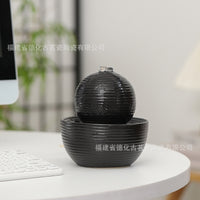 客厅桌面小型流水加湿器现代轻奢办公室循环招财摆件宠物饮水机