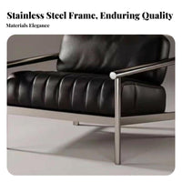 Upholstered Metal Frame Chair Nordic Aesthetic Armchair Light Luxury Design Comfortable Cushioning for Homeowners, Readers