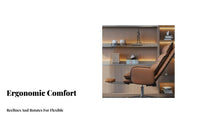 Reclining Desk Chair with Footrest 360° Swivel Lightice Furniture High Back